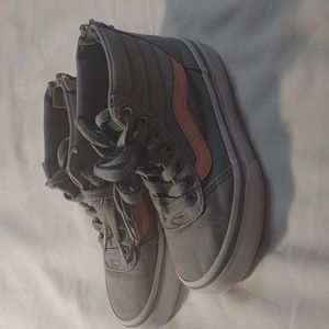 Grey and Pink Girls Vans High tops || Size 10.5 (US)